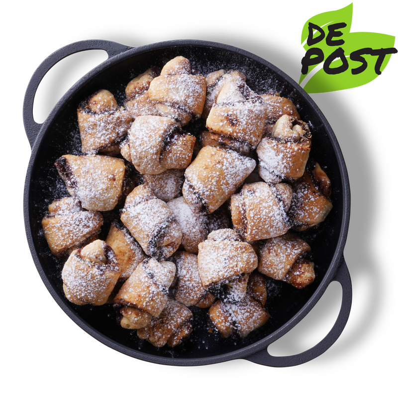 Cornulete de casa cu gem si nuca